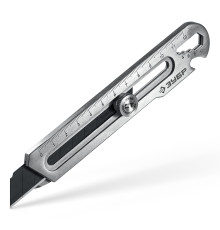 ЗУБР Терминатор-18, 18 мм, цельнометаллический нож с винтовым фиксатором, Профессионал (09162)