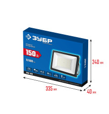 ЗУБР ПСК-150, 150 Вт, 6500 К, IP 65, светодиодный прожектор, Профессионал (57141-150)