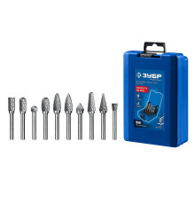 ЗУБР 10 шт набор борфрез твердосплавных, хв-к 6 мм, ПРОФЕССИОНАЛ (28815-H10)