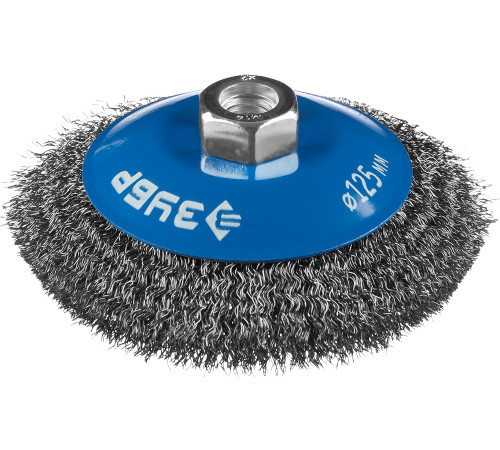 ЗУБР 125 мм, витая, стальная проволока 0.3 мм, коническая щетка-крацовка для УШМ, Профессионал (35265-125) купить  в Сочи