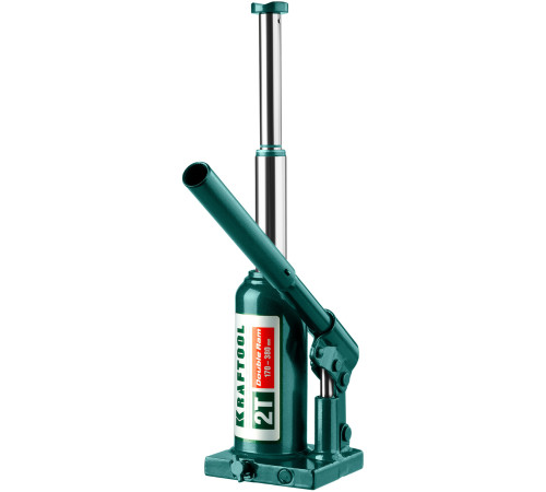 KRAFTOOL DOUBLE RAM, 2 т, 170 - 380 мм, с увеличенным подъемом, двухштоковый бутылочный домкрат (43463-2) купить в Сочи KRAFTOOL DOUBLE RAM, 2 т, 170 - 380 мм, с увеличенным подъемом, двухштоковый бутылочный домкрат (43463-2) купить в Сочи