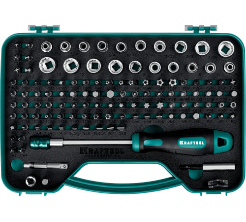 KRAFTOOL X-Drive-122, 122 шт, набор: отвертка-битодержатель с насадками (26816) купить  в Сочи