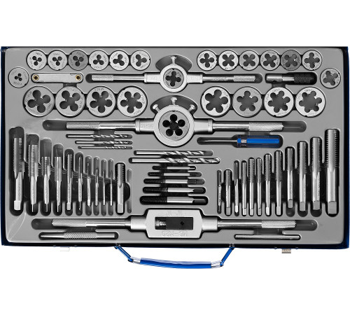 ЗУБР 65 предметов, сталь Р6М5, набор метчиков и плашек, Профессионал (28110-H65) купить  в Сочи