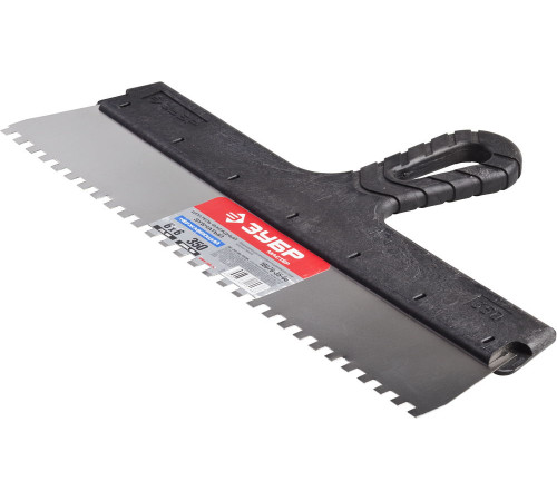 ЗУБР 350 мм, зуб 6 х 6 мм, пластиковая ручка, нержавеющий фасадный шпатель (10078-35-06) купить  в Сочи