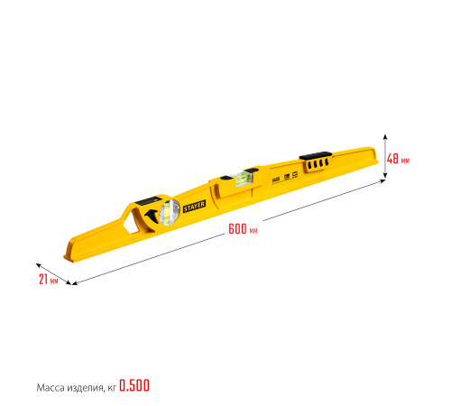 STAYER HARD, 600 мм, с зеркальным глазком, литой уровень, Professional (3483-060) купить  в Сочи