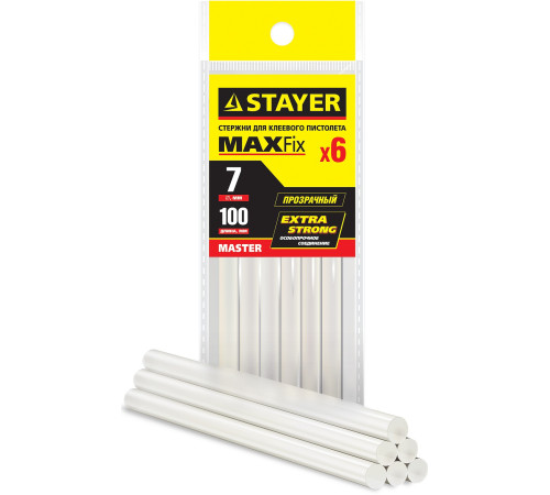 STAYER Cristal, 7 х 100 мм, 6 шт, прозрачные, универсальные клеевые стержни Professional (2-06817-T-S06) купить в Сочи STAYER Cristal, 7 х 100 мм, 6 шт, прозрачные, универсальные клеевые стержни Professional (2-06817-T-S06) купить в Сочи