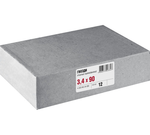 ЗУБР 90 x 3.4 мм, цинк, 12 шт, ершеные гвозди (4-305146-34-090) купить  в Сочи