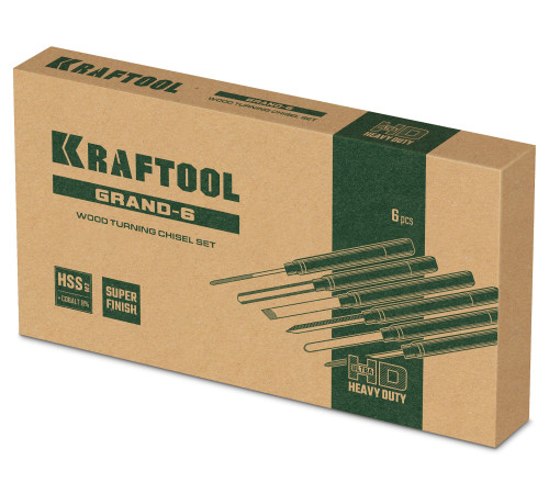 KRAFTOOL Grand-6 6 предм., набор токарных резцов по дереву (18368) купить  в Сочи