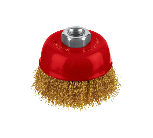 ЗУБР 75хМ14 щетка чашечная для УШМ, витая стальная латунированная проволока 0.3 мм, посад. М14 (35173-075) купить  в Сочи