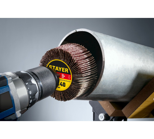 STAYER d 60 x 30 мм, P120, на шпильке d 6 мм, круг шлифовальный лепестковый (36608-120) купить  в Сочи