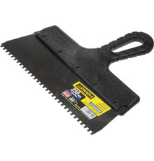 STAYER PROFlat, 250 мм, зуб 4 х 4 мм, пластиковая ручка, зубчатый, нержавеющий фасадный шпатель, Professional (1009-25-04)