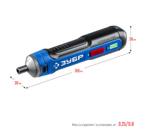 ЗУБР ZUBR GO 4 Vmax, аккумуляторная отвертка, кейс, 33 биты, Профессионал (PSD-4S) купить  в Сочи