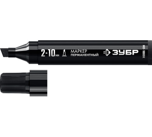 ЗУБР МП-1000К чёрный, 2-10 мм, клиновидный перманентный маркер (06333-2) купить  в Сочи