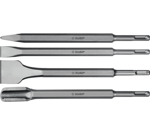 ЗУБР БУРАН, 4 шт, 250 мм, SDS-plus, набор зубил, Профессионал (29360-H4) купить  в Сочи