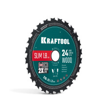 KRAFTOOL Slim wood cut 216 х 30 x 1.8 мм, 24Т, диск пильный по дереву, (36955-216-30-24)