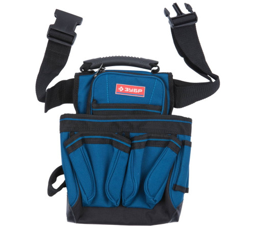 ЗУБР поясной подсумок с 7 карманами и держателем для молотка (38634) купить  в Сочи