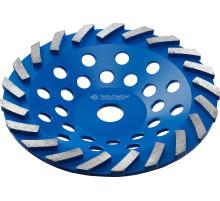 ЗУБР Турбо, d 180 мм, сегментная алмазная шлифовальная чашка, Профессионал (33370-180)