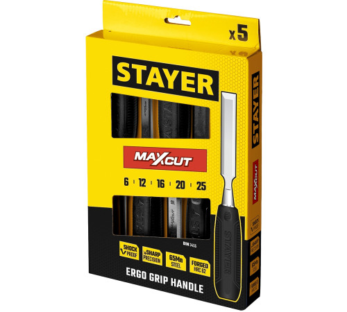 STAYER Max-Cut, 5 предм., набор стамесок (1820-H5) купить в Сочи STAYER Max-Cut, 5 предм., набор стамесок (1820-H5) купить в Сочи