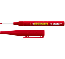 ЗУБР Колибри-30 красный, наконечник L 30 мм, ᴓ 2.8 мм, перманентный маркер для отверстий (06338-3)