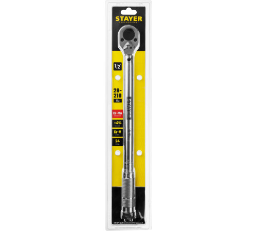 STAYER 1/2″, 28 - 210 Н·м, динамометрический ключ, Professional (64064-210) купить в Сочи STAYER 1/2″, 28 - 210 Н·м, динамометрический ключ, Professional (64064-210) купить в Сочи