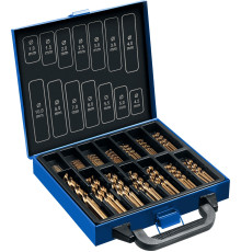 ЗУБР Кобальт, 99 шт, (1-10 мм), сталь Р6М5К5, класс А, мет.бокс, набор сверл по металлу, Профессионал (29626-H99)