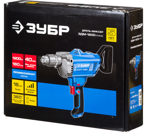 ЗУБР 1200 Вт, 16 мм, дрель-миксер, Профессионал (ЗДМ-1200 РММ2) купить  в Сочи