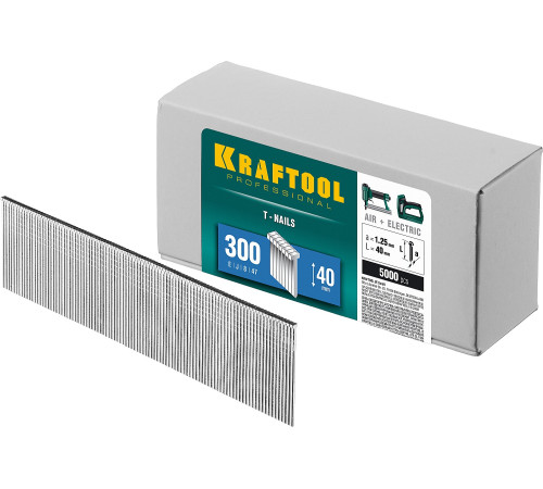 KRAFTOOL тип 18GA (47/300/F) 40 мм, 5000 шт, гвозди для нейлера (31785-40) купить  в Сочи