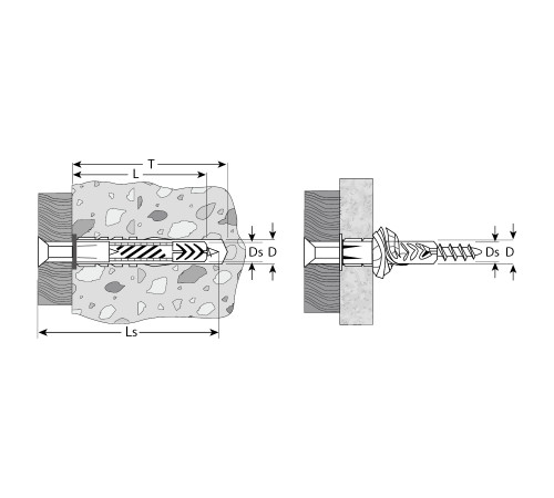 ЗУБР 10 х 61 мм, 8 шт, с бортиком, универсальный дюбель с шурупом (4-301206-10-061) купить  в Сочи