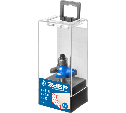 ЗУБР 31.8 x 14 мм, радиус 4.8 мм, фреза кромочная калевочная №8, Профессионал (28710-31.8) купить  в Сочи