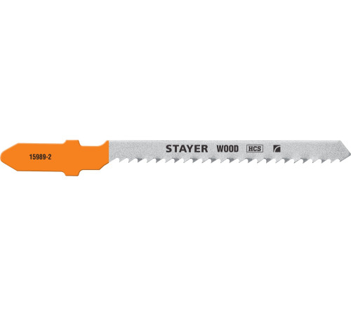 STAYER T119BO, 2 шт, 50 мм / 2 мм, T-хвост., HCS сталь, фигурный рез дерева/фанеры/ДСП, полотна для лобзика, Professional (15989-2) купить в Сочи STAYER T119BO, 2 шт, 50 мм / 2 мм, T-хвост., HCS сталь, фигурный рез дерева/фанеры/ДСП, полотна для лобзика, Professional (15989-2) купить в Сочи