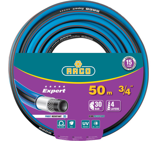 RACO EXPERT, 3/4″, 50 м, 30 атм, четырёхслойный, армированный, поливочный шланг (40302-3/4-50) купить  в Сочи