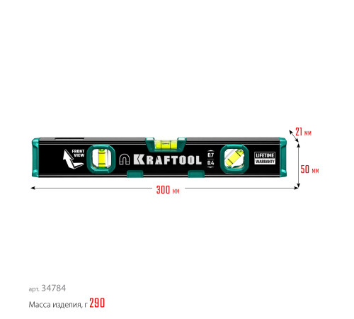 KRAFTOOL KOMPAKT-300, 300 мм, усиленный профиль, с зеркальным глазком, компактный магнитный уровень (34784) купить  в Сочи