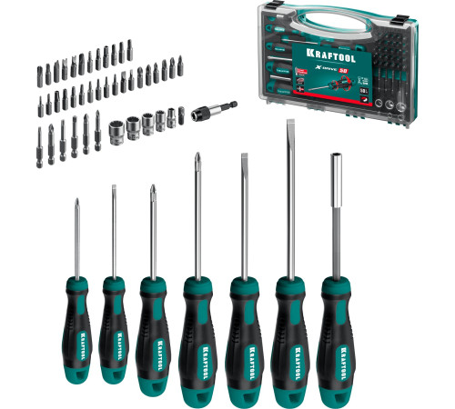 KRAFTOOL X-Drive 50, 50 предм., набор отверток и насадок (25815) купить  в Сочи