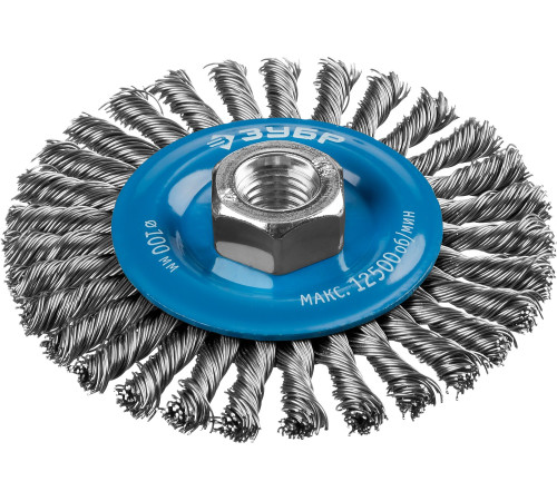 ЗУБР 100 мм, жгутированная стальная проволока 0.5 мм, щетка дисковая для УШМ, Профессионал (35192-100) купить  в Сочи
