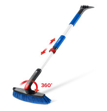 ЗУБР телескопическая щётка с поворотной головой от снега автомобильная, 860-1210 мм, Профессионал (61062)