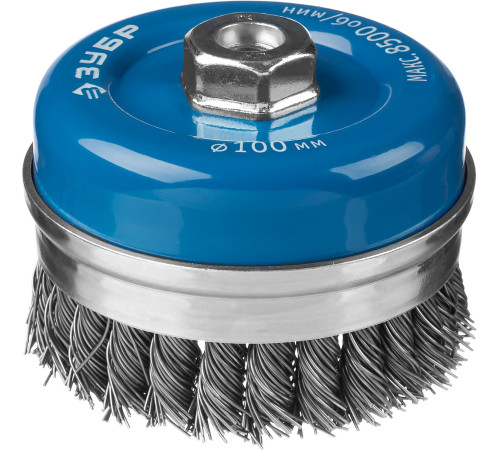 ЗУБР 100 мм, жгутированная стальная проволока 0.8 мм, усиленная чашечная щетка-крацовка для УШМ, Профессионал (35271-100) купить  в Сочи