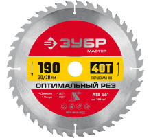 ЗУБР Оптимальный рез, 190 x 30/20 мм, 40Т, пильный диск по дереву (36912-190-30-40)