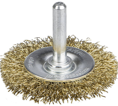 STAYER 50 мм, витая стальная латунированная проволока 0.3 мм, щетка дисковая для дрели, Professional (35114-050) купить  в Сочи