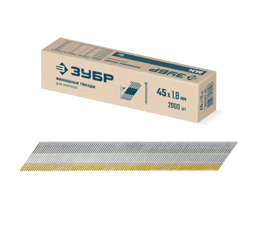 ЗУБР DA34 45 х 1.8 мм, финишные гвозди, калибр 15GA, 2000 шт (305397-45) купить  в Сочи