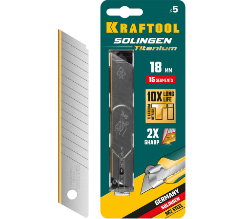 KRAFTOOL 18 мм, 5 шт, сегментированные лезвия (09606-TIN-18-S5) купить  в Сочи