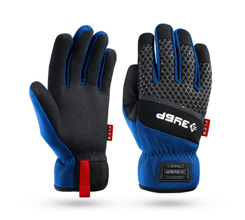 ЗУБР FLEX р.XL (10), синие, профессиональные комбинированные перчатки, работа с сенсорными экранами, Профессионал (11477-XL) купить  в Сочи