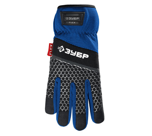 ЗУБР FLEX р.XL (10), синие, профессиональные комбинированные перчатки, работа с сенсорными экранами, Профессионал (11477-XL) купить  в Сочи