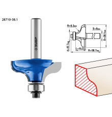 ЗУБР 38.1 x 15 мм, радиус 6.3 мм, фреза кромочная калевочная №8, Профессионал (28710-38.1)