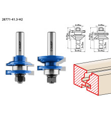 ЗУБР 41.3 x 23 мм, хвостовик 12 мм, набор фрез рамочных №1, Профессионал (28771-41.3-H2)