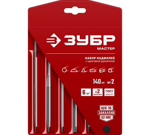 ЗУБР 6 шт, 140 мм, набор надфилей (16053-H6) купить  в Сочи