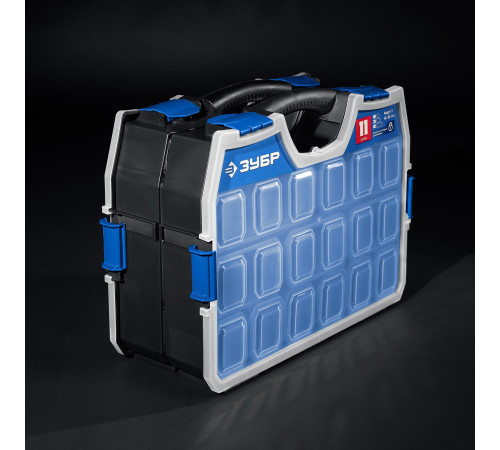 ЗУБР АМУР-11, 462 х 365 х 92 мм, Пластиковый органайзер со съемными лотками (38042-11) купить  в Сочи