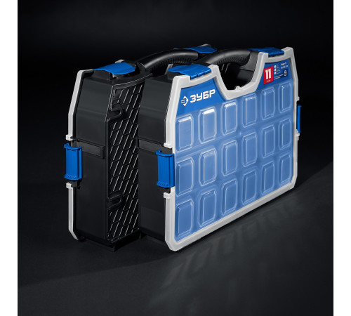 ЗУБР АМУР-11, 462 х 365 х 92 мм, Пластиковый органайзер со съемными лотками (38042-11) купить  в Сочи