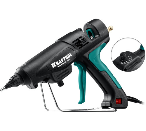 KRAFTOOL Industrial 400, d 11 - 12 мм, 50 г/мин, 130 - 230°C, электрический термоклеевой пистолет (06843-300-12) купить  в Сочи