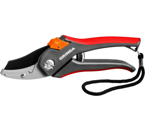 GRINDA G-28, 205 мм, углеродистая сталь, закаленные лезвия, тефлоновое покрытие, двухкомпонентные рукоятки, контактный секатор (8-423203) купить  в Сочи
