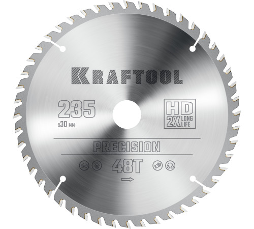 KRAFTOOL Precision, 235 х 30 мм, 48Т, пильный диск по дереву (36952-235-30) купить  в Сочи